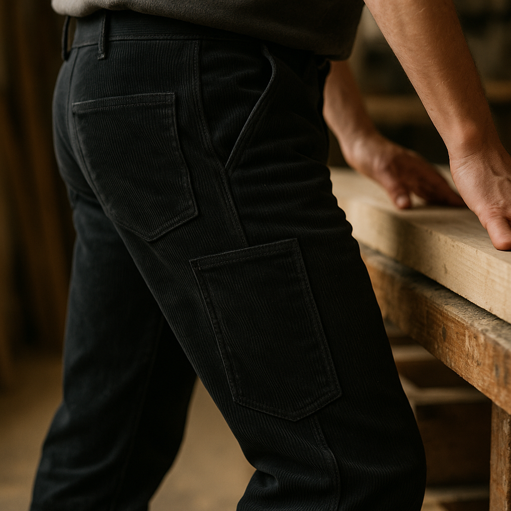 Zunfthose FRANK ohne Schlag, Detail Gesäß- und Beintasche